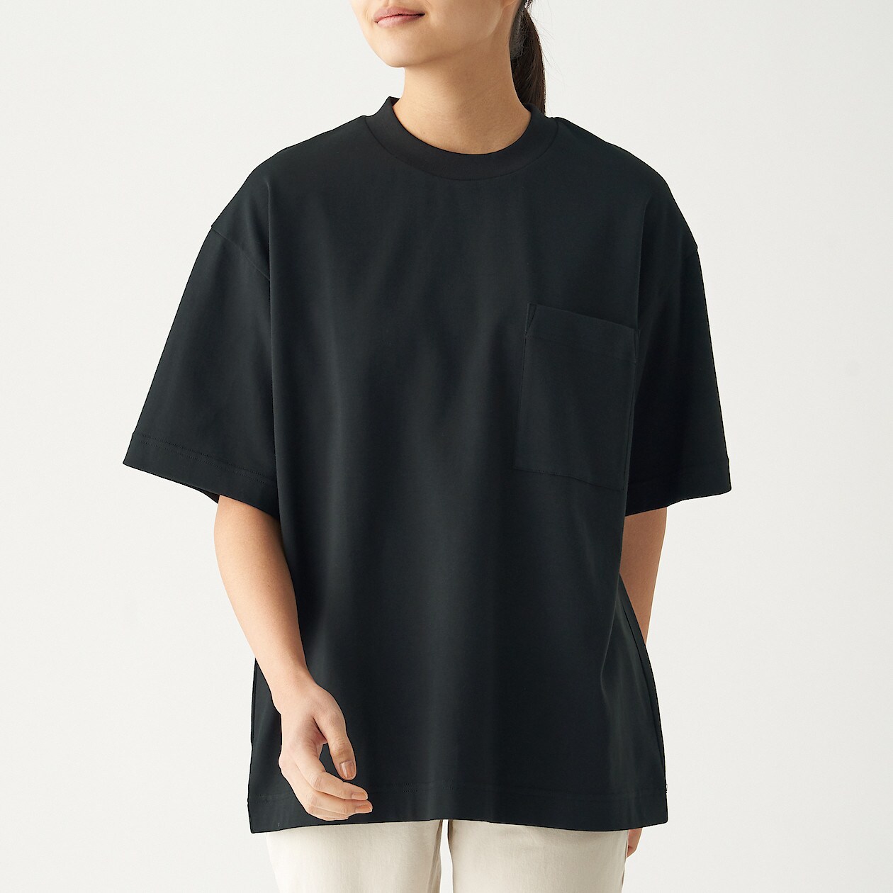 インド綿二重編みビッグtシャツ 男女兼用4xs 3xs 黒 男女兼用サイズ ユニセックス ジェンダーレス 通販 無印良品