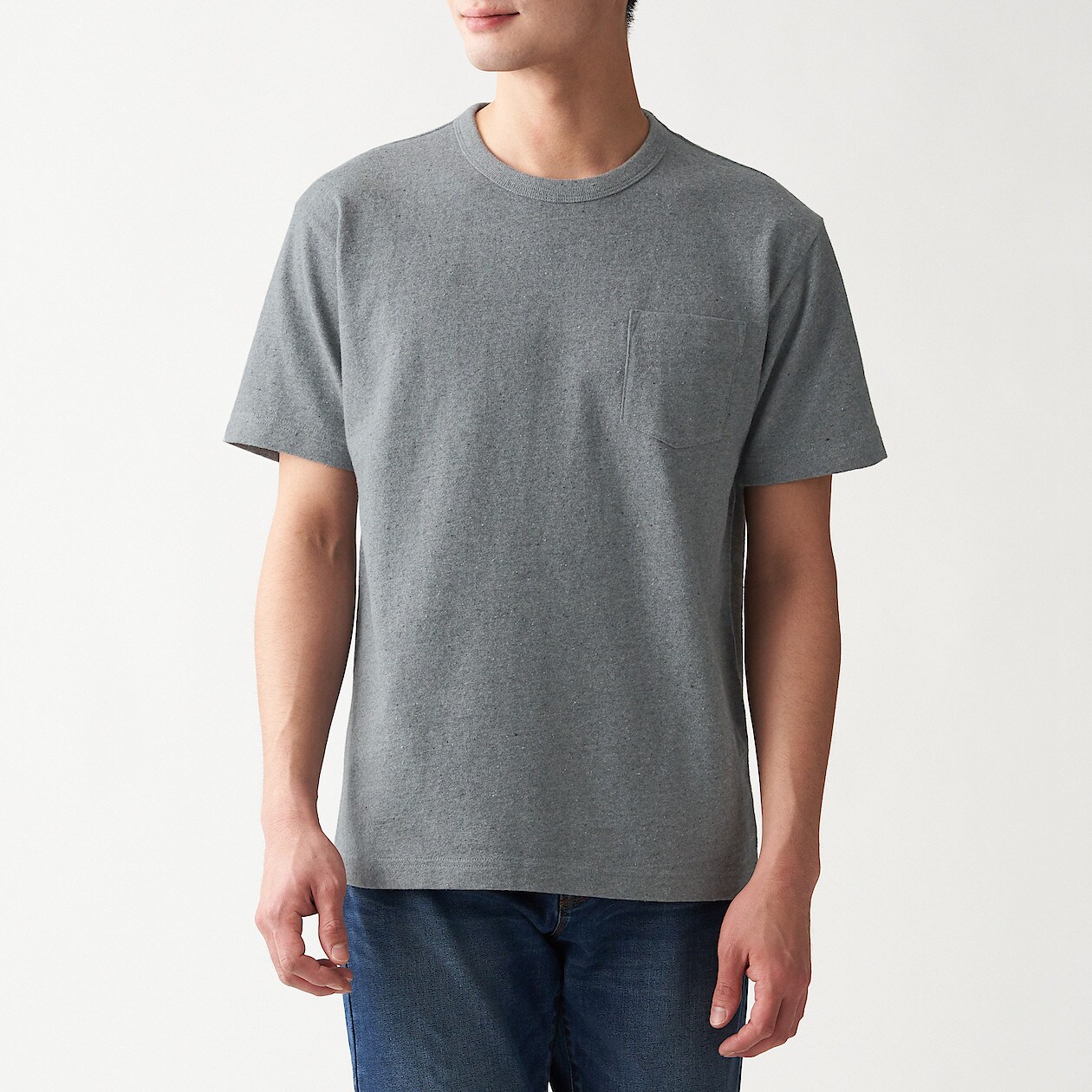 再生コットン混太番手ポケット付き半袖ｔシャツ 紳士ｓ ミディアムグレー ｔシャツ カットソー 半袖 紳士 メンズ 通販 無印良品