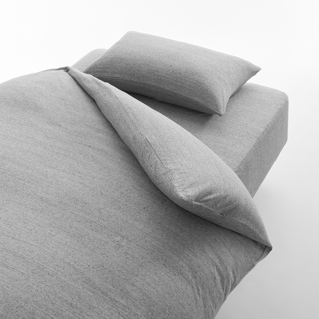 綿天竺・落ちワタ入りまくらカバー／杢グレー ４３×６３ｃｍ用・杢グレー | 通販 | 無印良品