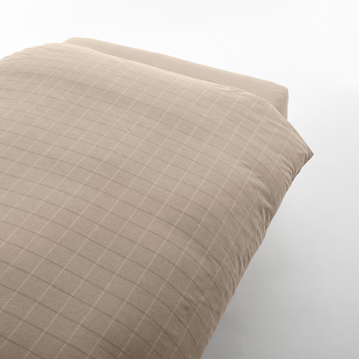 綿フランネル掛ふとんカバー・Ｑ／杢ベージュウィンドペン ２１０×２１０ｃｍ用 | 通販 | 無印良品