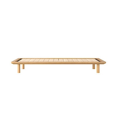 木製ベッドフレーム オーク材突板 スモール | 板と脚でできた木製 