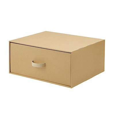 ダンボール衣装ケース　引出式　ベージュ　奥行４４ｃｍタイプ
