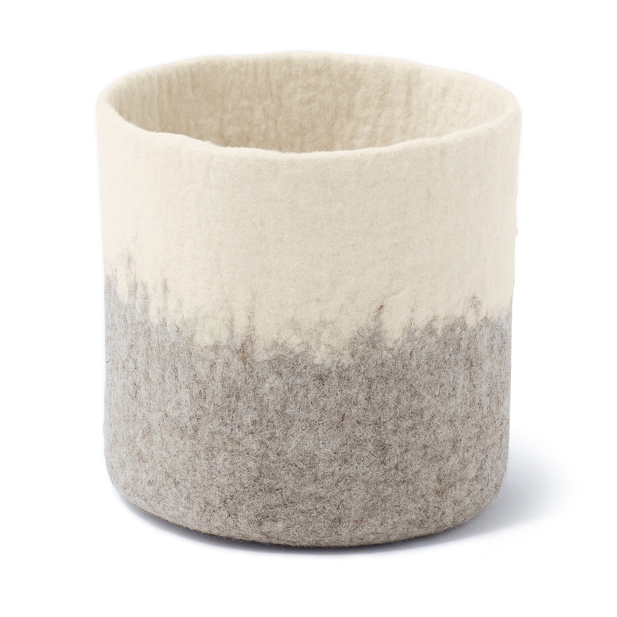 ウールフェルト小物入れ 円柱型 生成 グレー 約直径１６ 高さ１５ｃｍ Found Muji キルギス 通販 無印良品