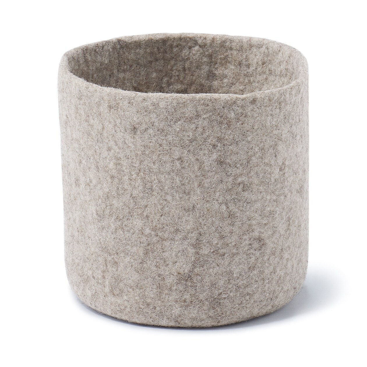 ウールフェルト小物入れ 円柱型 グレー 約直径１６ 高さ１５ｃｍ Found Muji キルギス 通販 無印良品