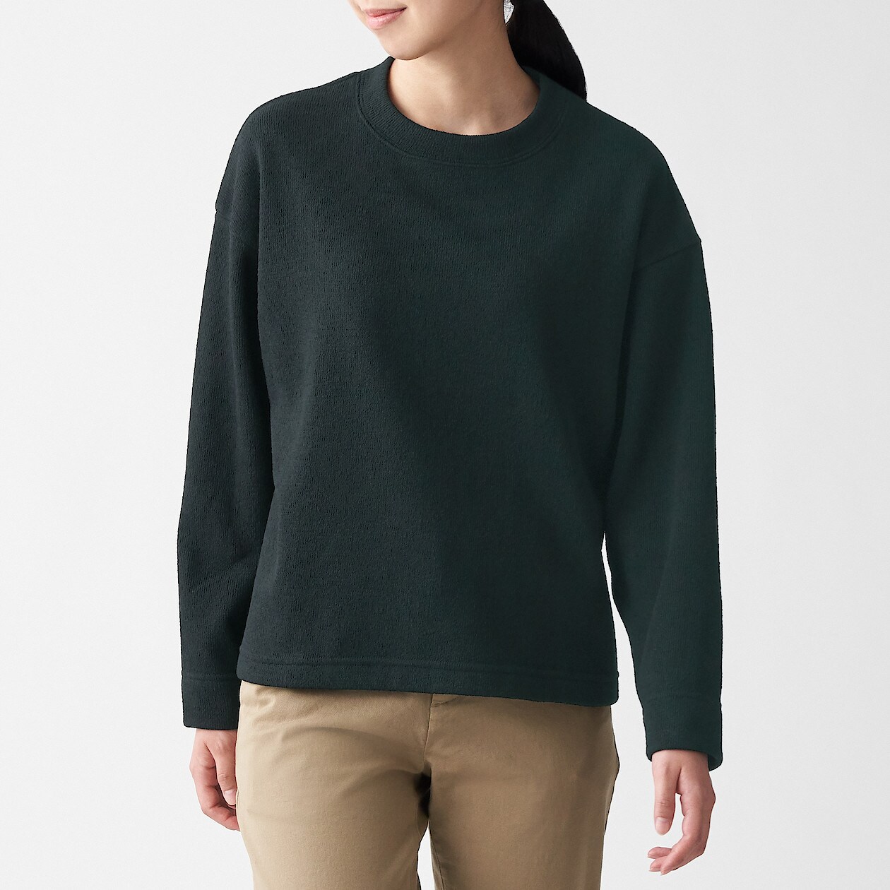 ニットフリースプルオーバー 欧米サイズ 婦人ｍ ｌ 黒 海外サイズ 婦人 レディース 通販 無印良品