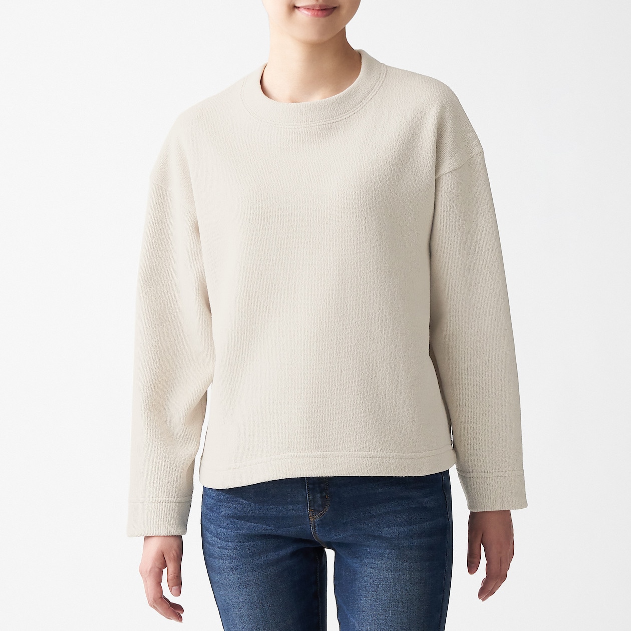 ニットフリースプルオーバー 婦人ｘｓ ｓ ライトベージュ ｔシャツ カットソー 長袖 七分袖 婦人 レディース 通販 無印良品