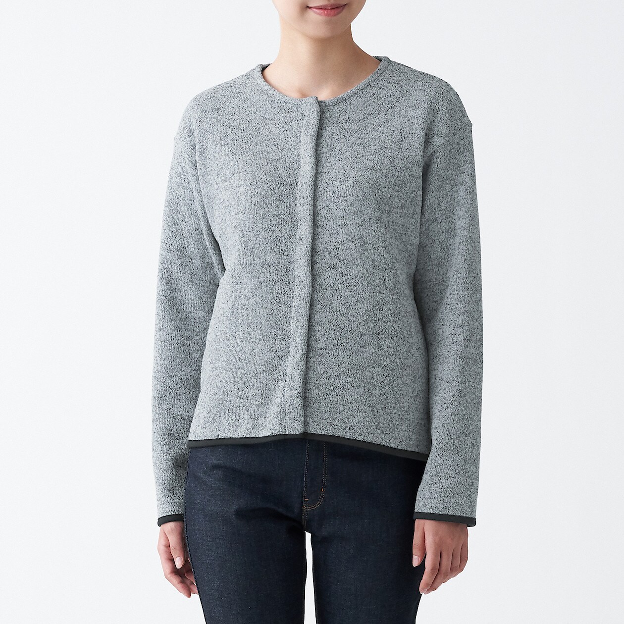 ニットフリースカーディガン 欧米サイズ 婦人ｘｓ ライトグレー 海外サイズ 婦人 レディース 通販 無印良品