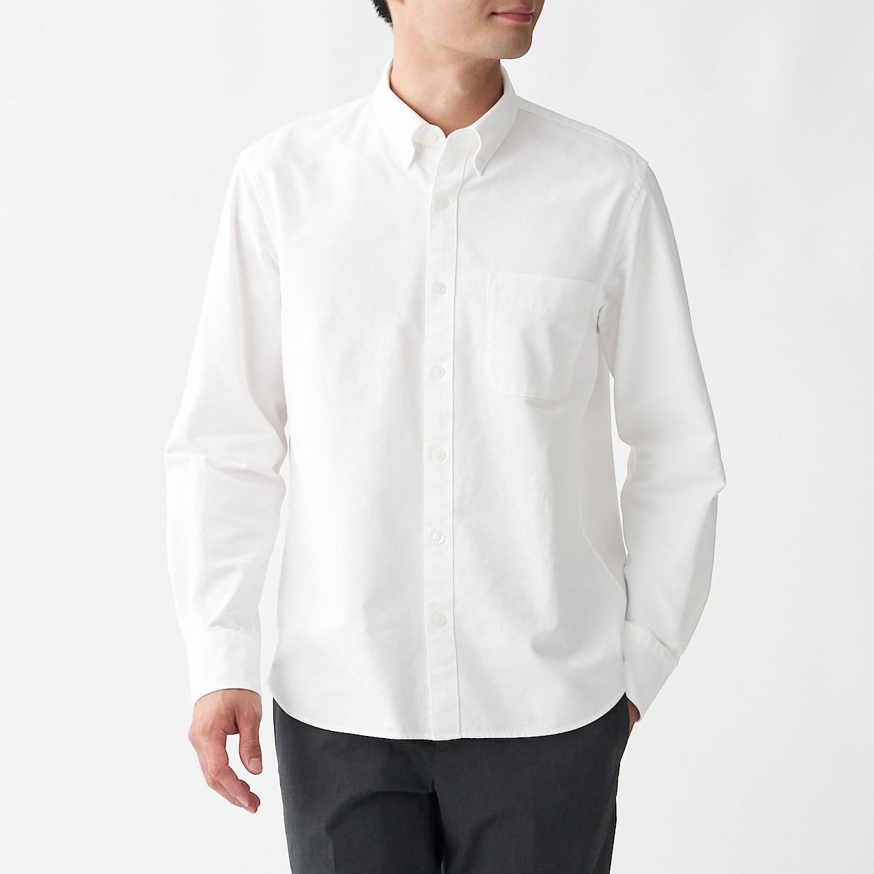 洗いざらしオックスボタンダウンシャツ 紳士ｘｓ 白 シャツ ワイシャツ 長袖 紳士 メンズ 通販 無印良品
