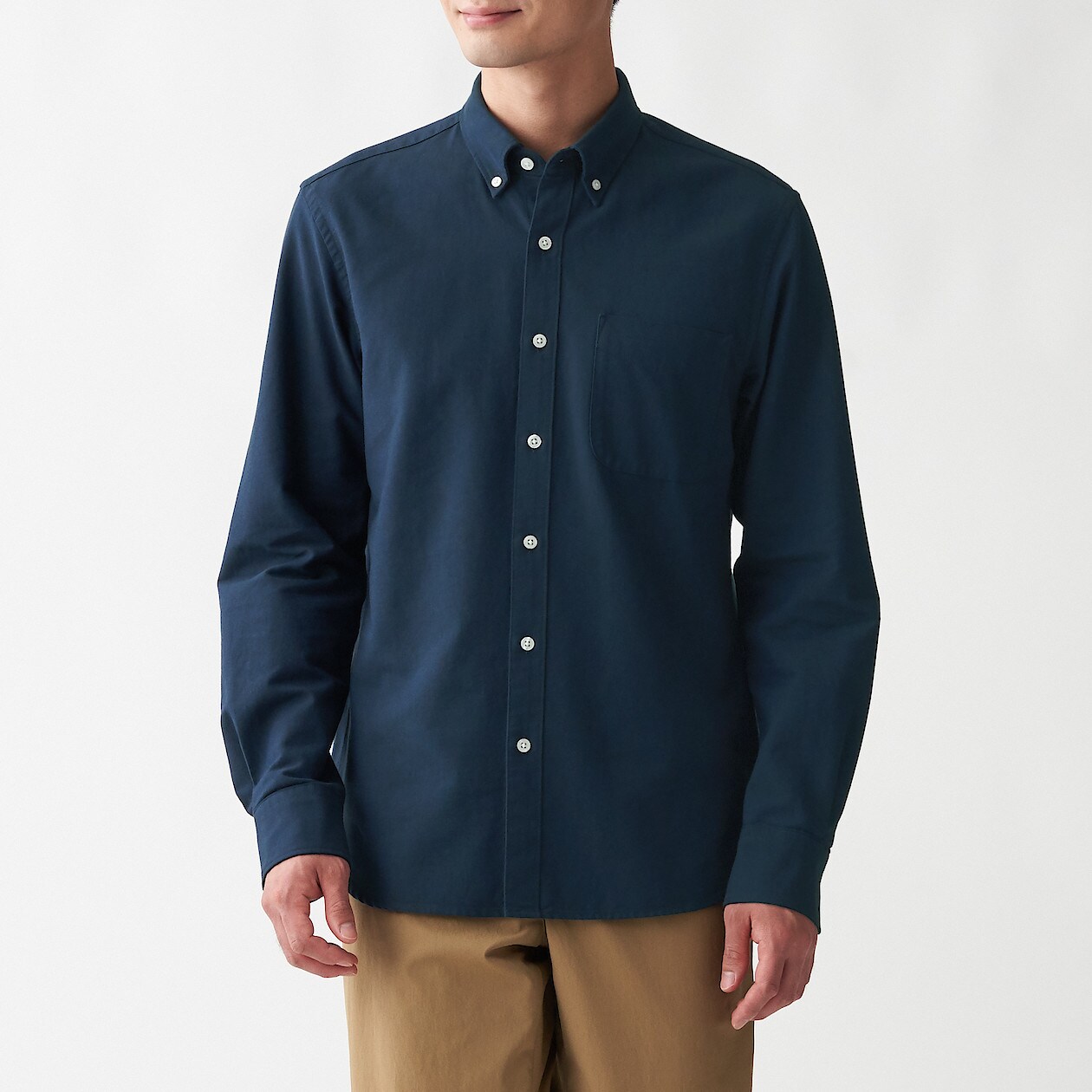 洗いざらしオックスボタンダウンシャツ 紳士ｘｓ ダークネイビー アウトレット トップス 紳士 メンズ 通販 無印良品