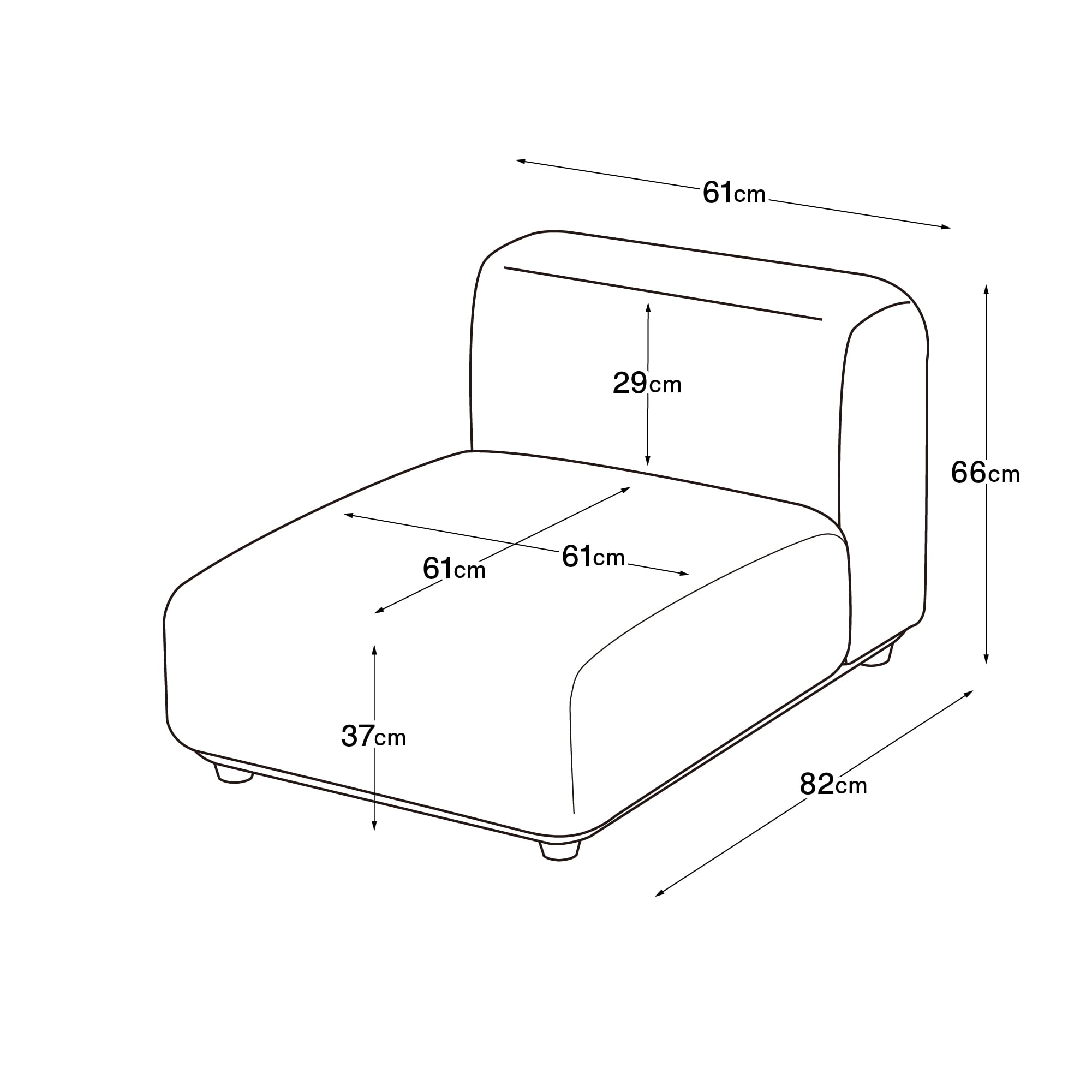 ユニットソファ本体アームレス