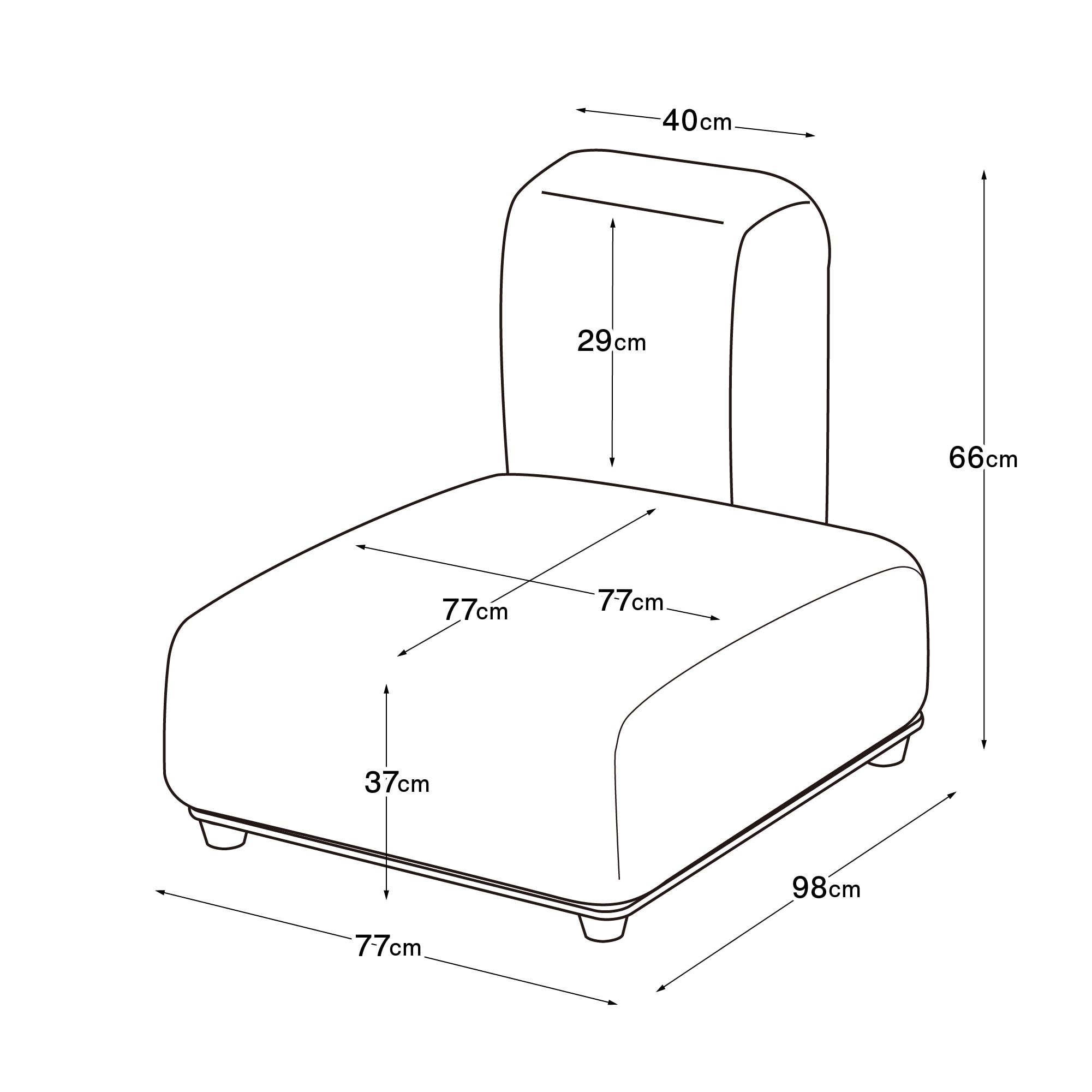 ユニットソファ本体ハーフバックレスト