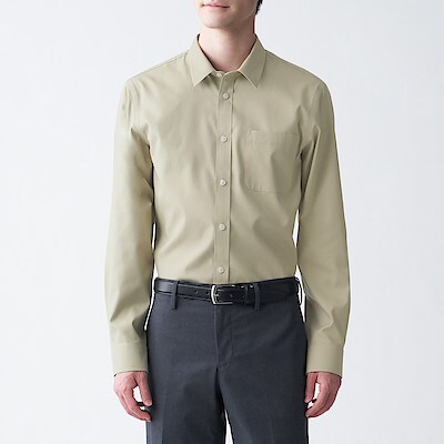 アイロンがけのいらないシャツ シャツ ワイシャツ 長袖 紳士 メンズ 通販 無印良品