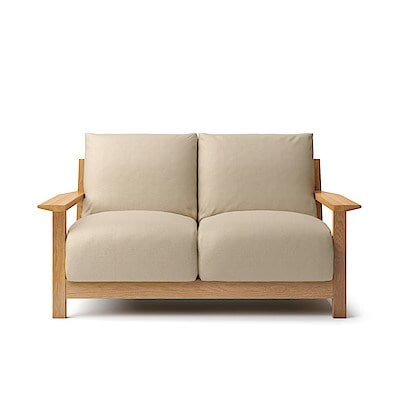 【カバー】綿帆布　ソファ本体　木製フレーム　２シーター　フェザーポケットコイル用カバー