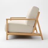 ソファ本体木製フレーム　綿麻バスケット織カバー