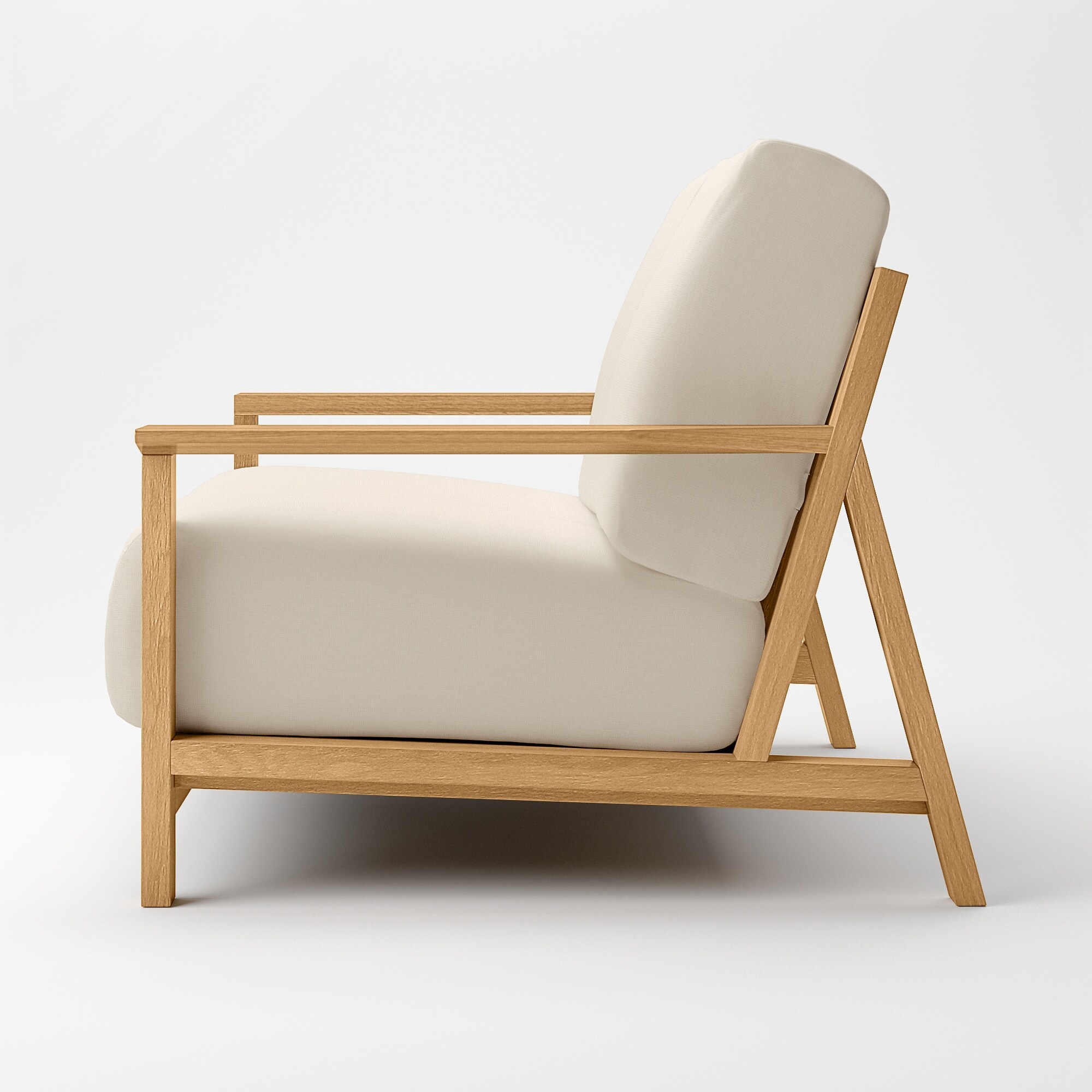 ソファ本体木製フレーム　綿麻バスケット織カバー