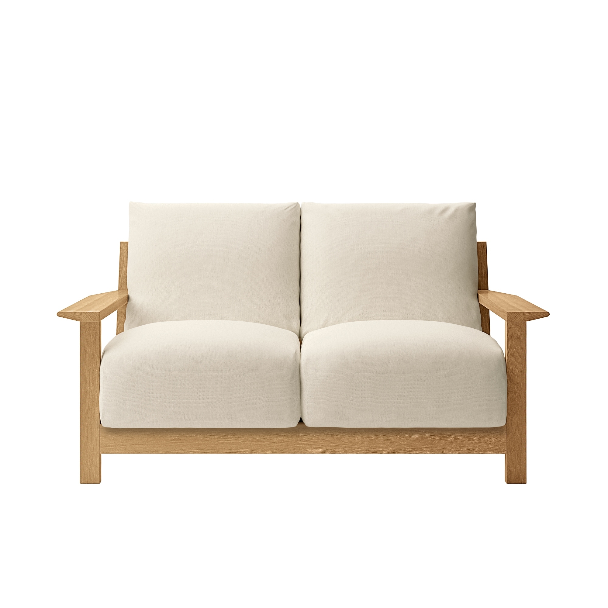 ソファ本体木製フレーム　綿麻バスケット織カバー