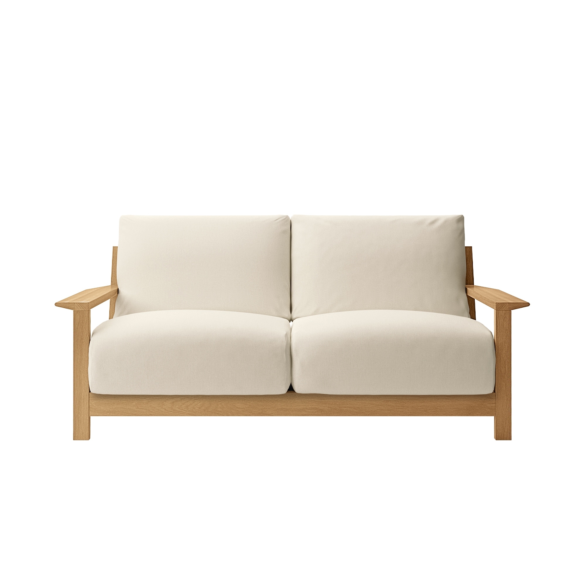 ソファ本体木製フレーム　綿麻バスケット織カバー