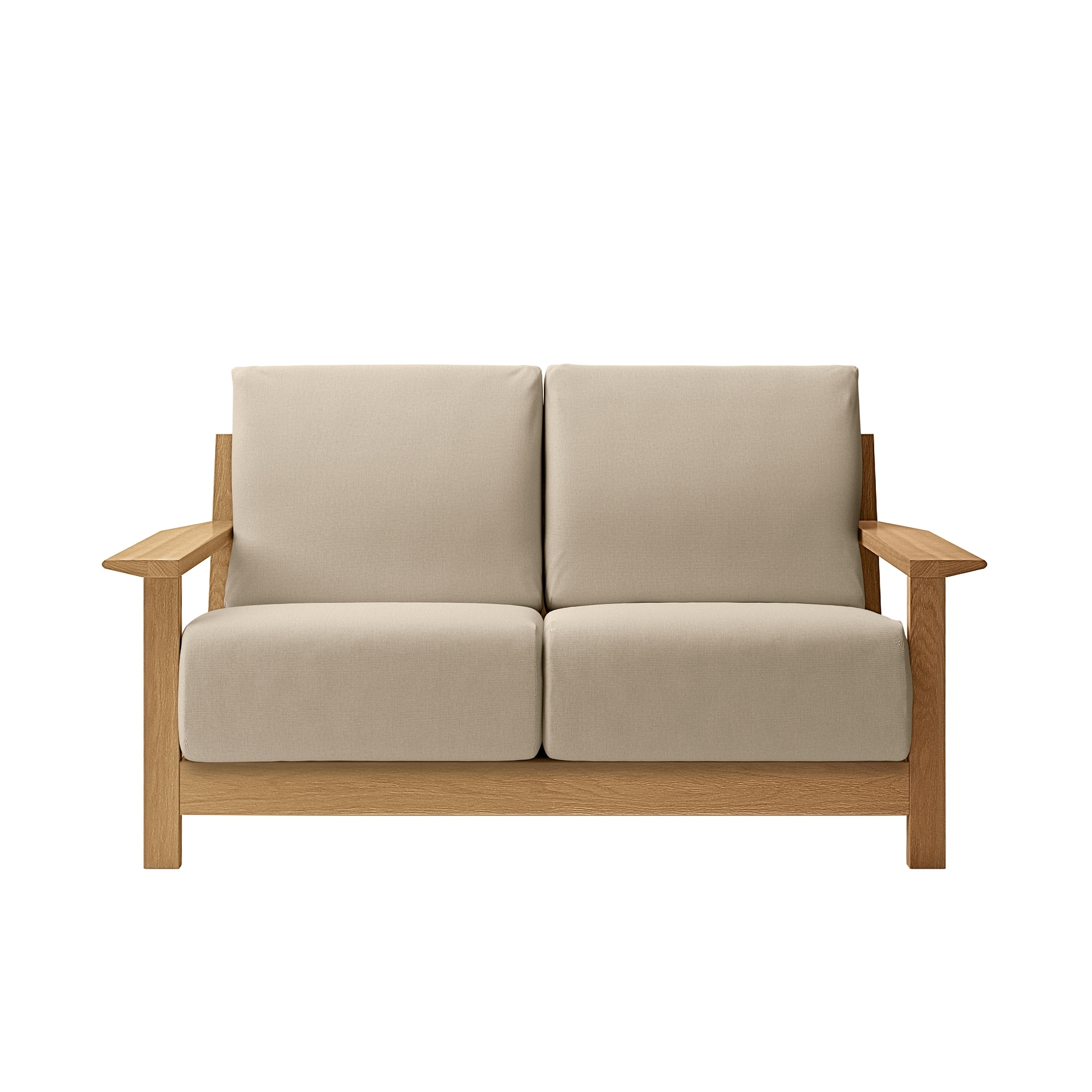 ソファ本体木製フレーム　綿麻バスケット織カバー