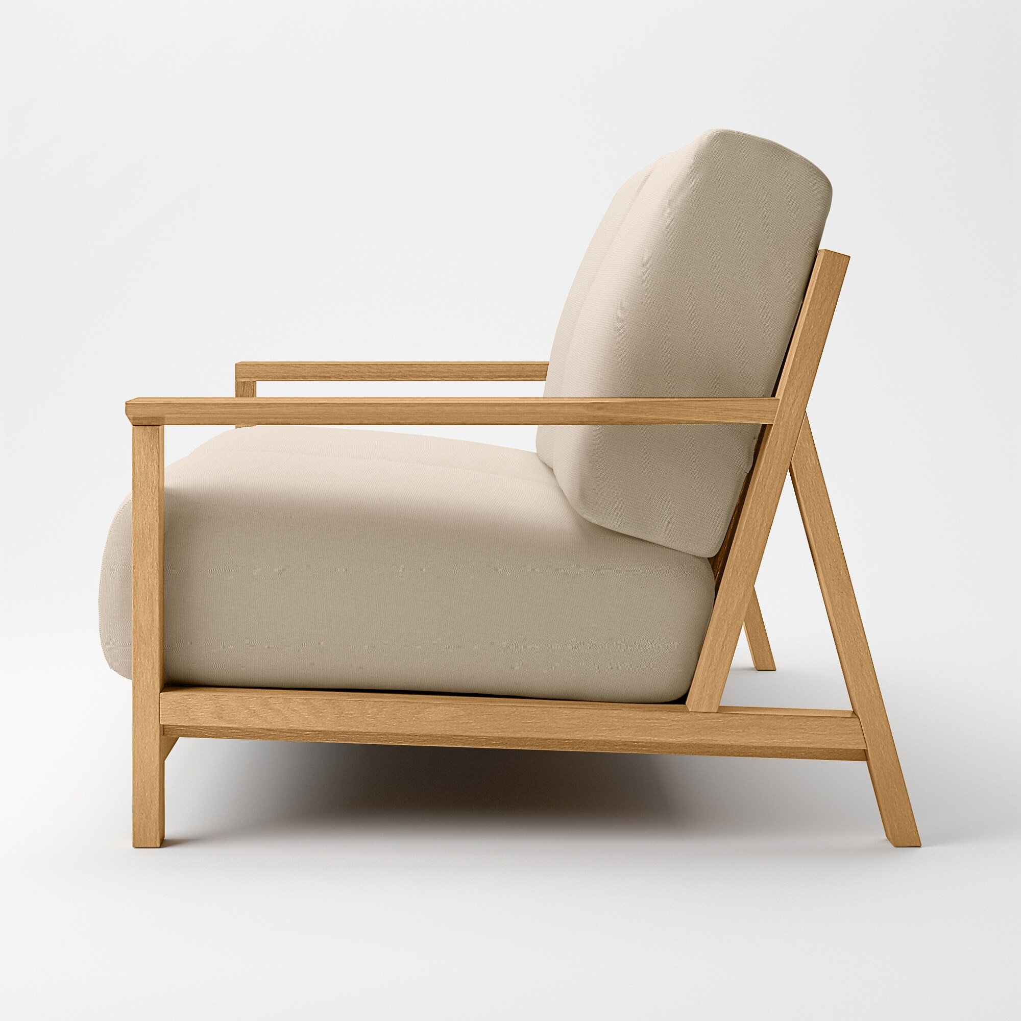 ソファ本体木製フレーム　綿麻バスケット織カバー