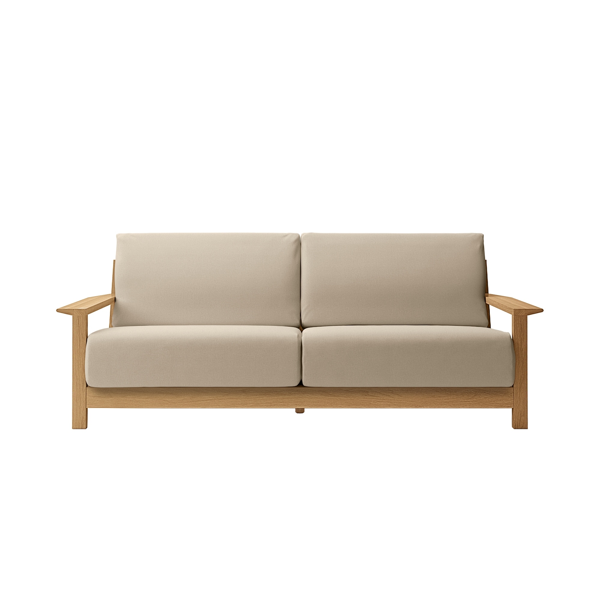 ソファ本体木製フレーム　綿麻バスケット織カバー