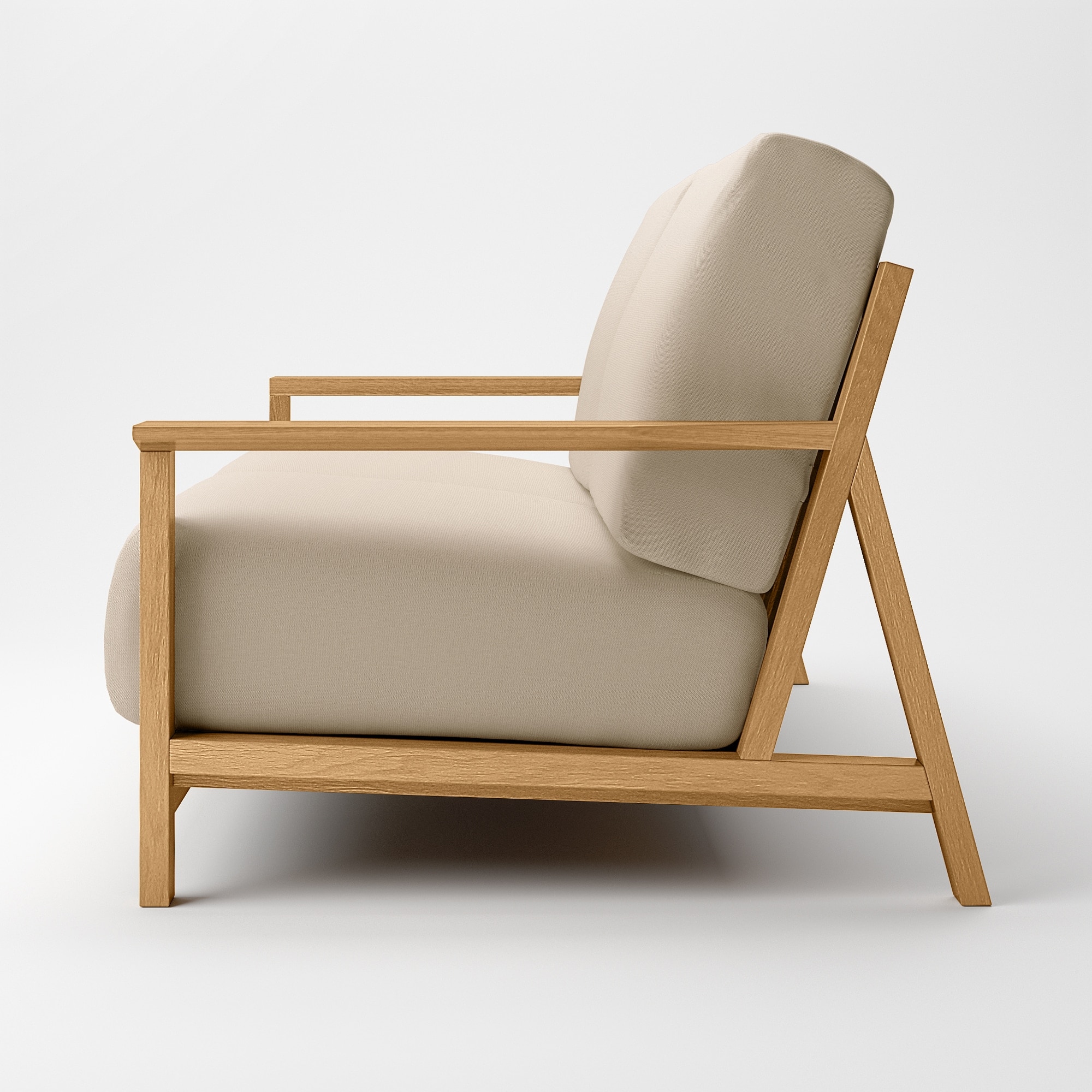 ソファ本体木製フレーム　綿麻バスケット織カバー