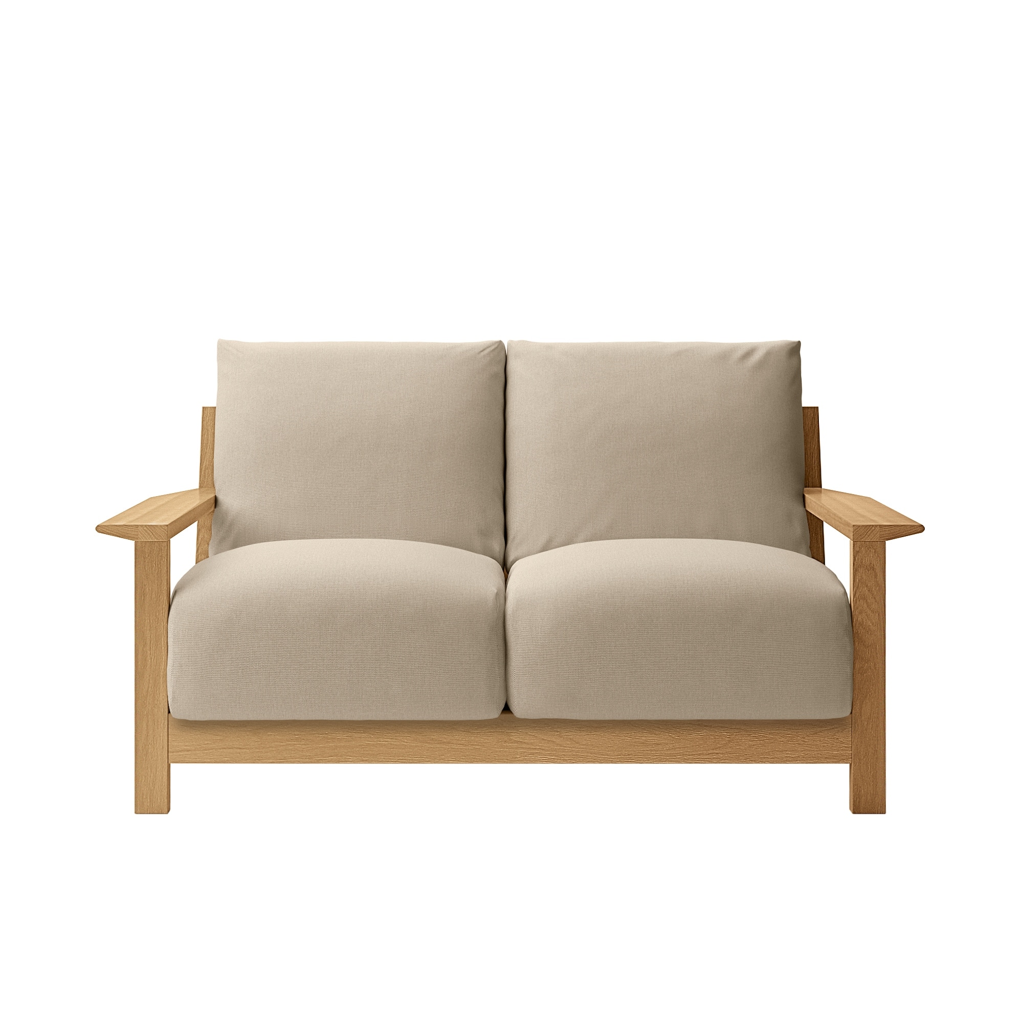 ソファ本体木製フレーム　綿麻バスケット織カバー