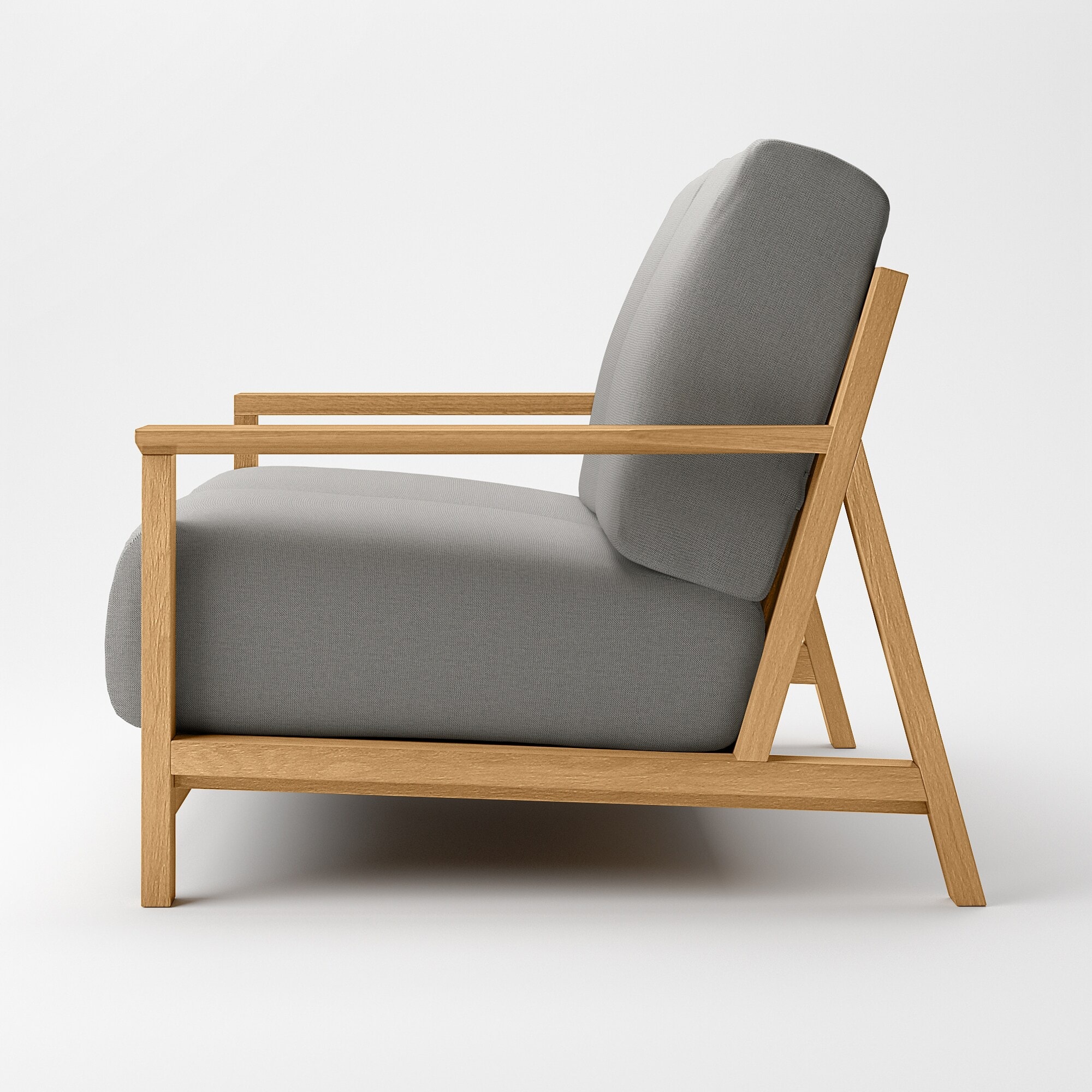 ソファ本体木製フレーム　綿麻バスケット織カバー