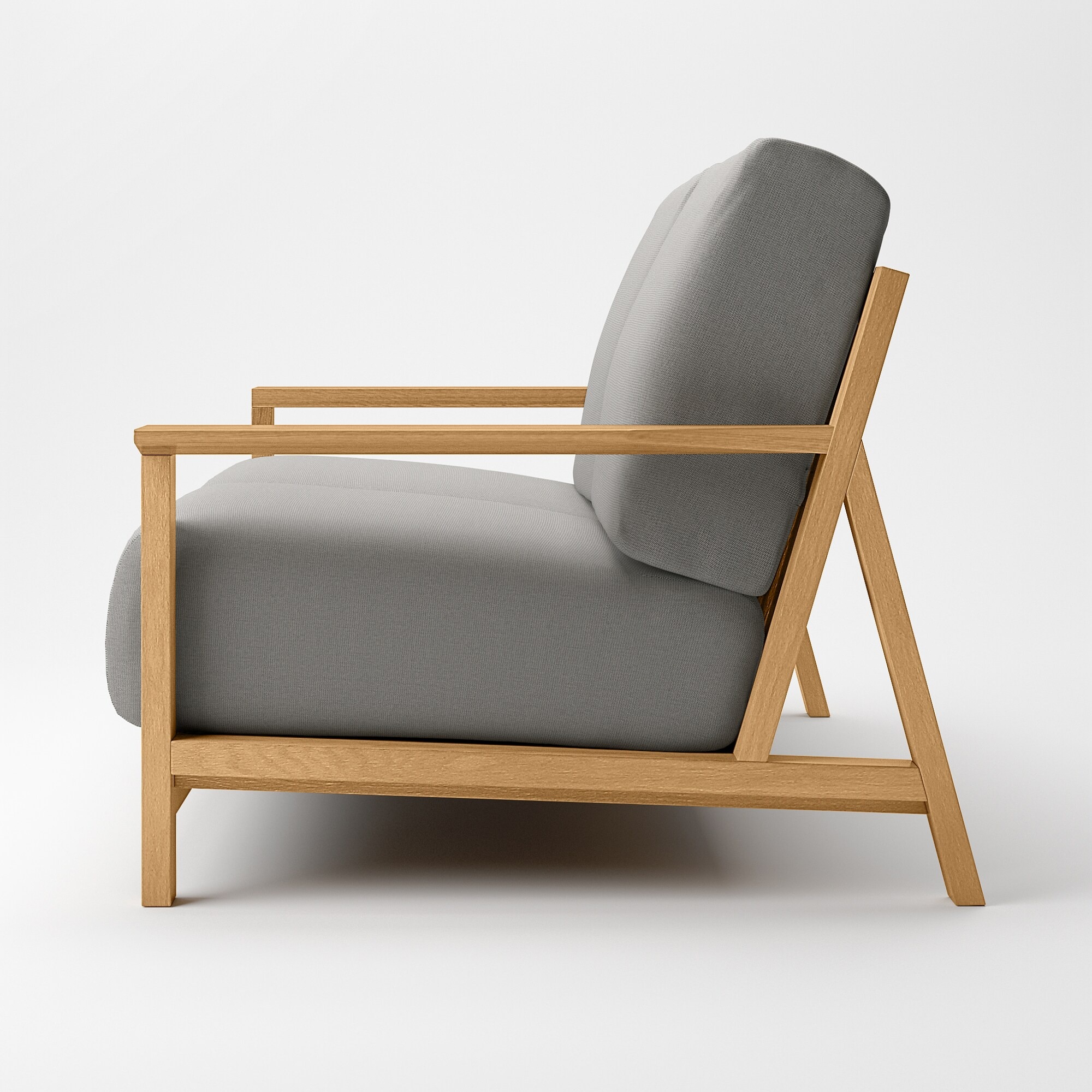 ソファ本体木製フレーム　綿麻バスケット織カバー