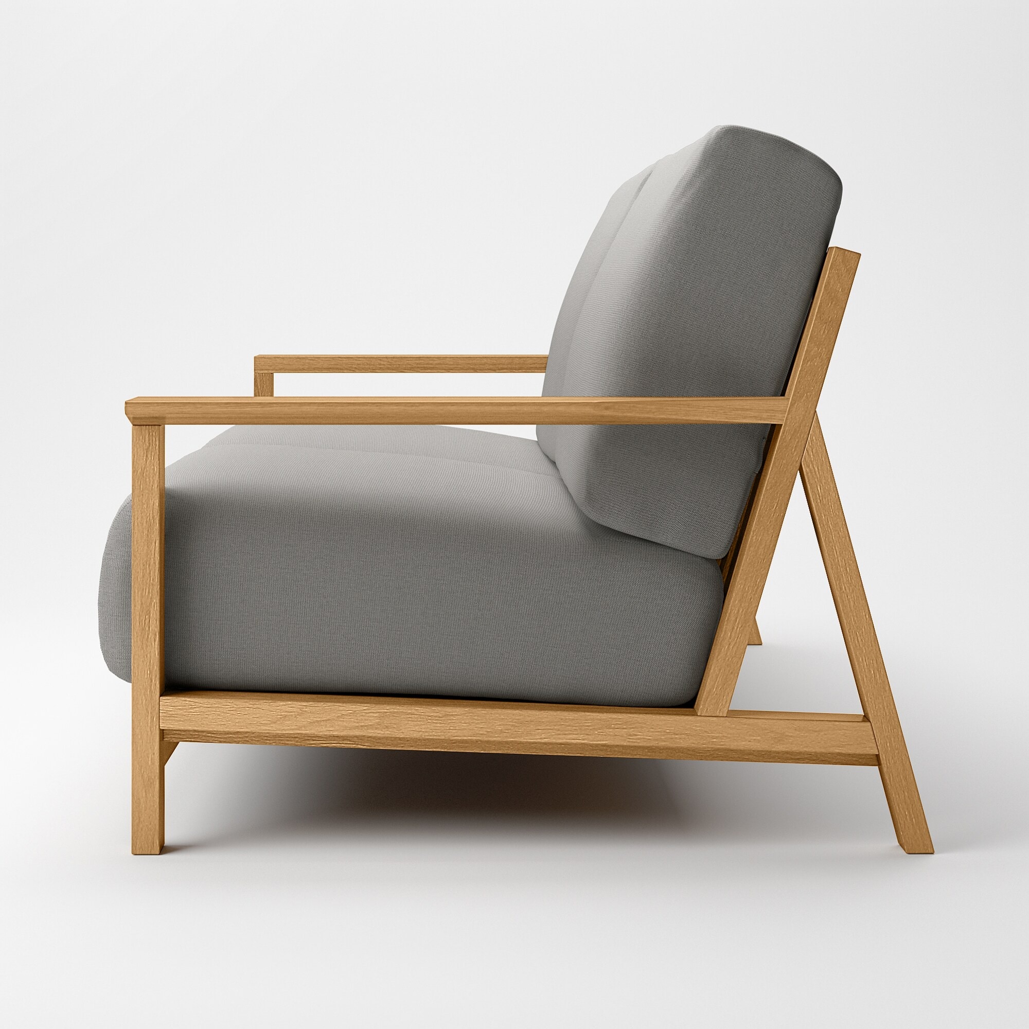 ソファ本体木製フレーム　綿麻バスケット織カバー