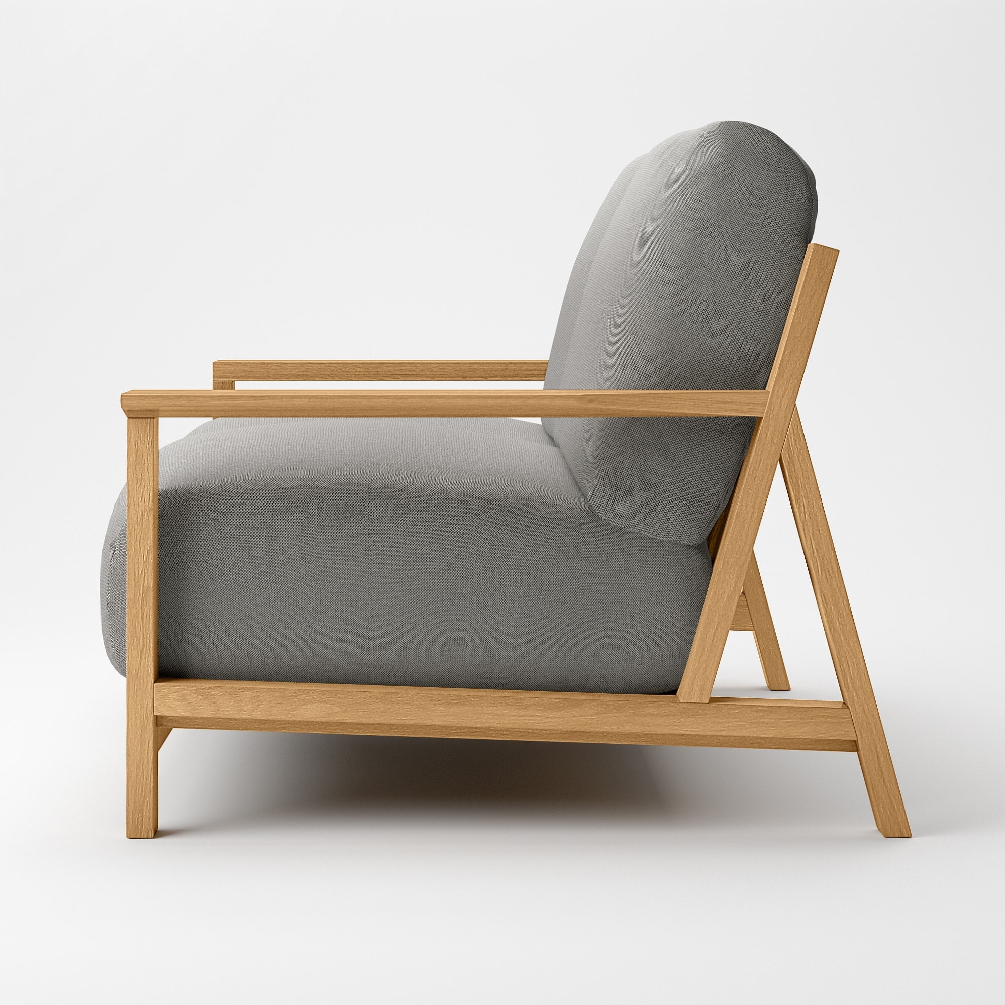 ソファ本体木製フレーム　綿麻バスケット織カバー