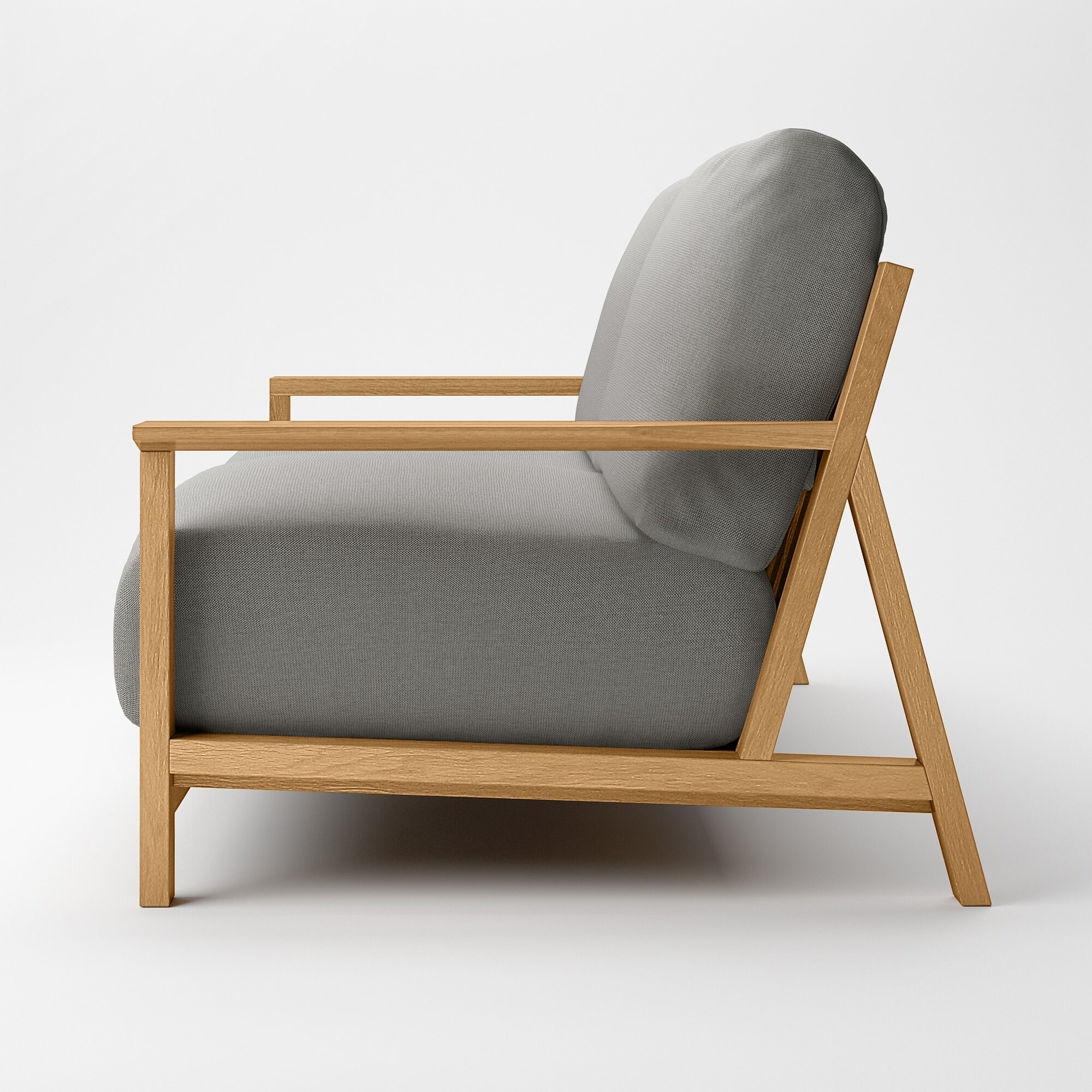 ソファ本体木製フレーム　綿麻バスケット織カバー