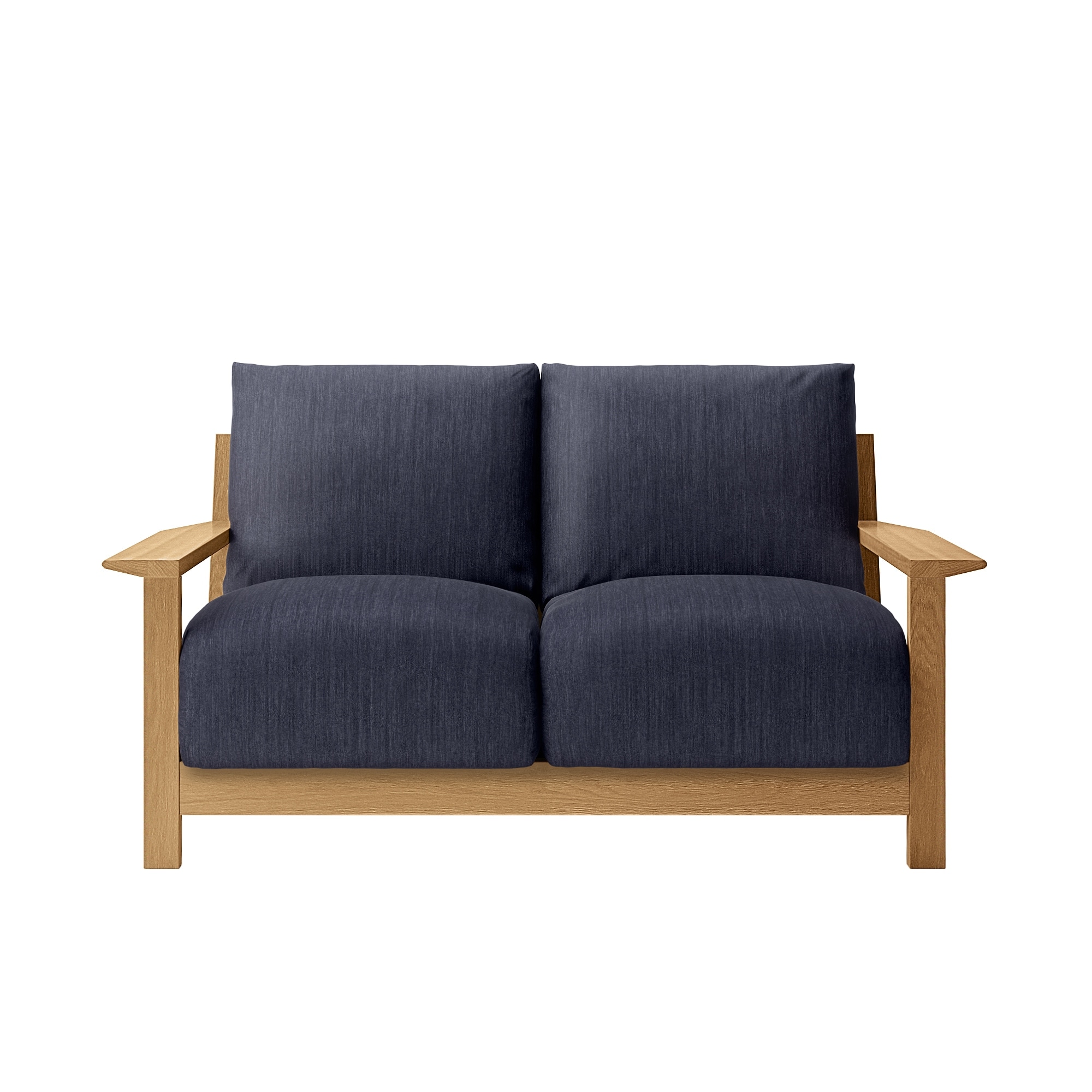 MUJI 木製フレームソファ（デニム地カバー） 2.5シーター ソファ本体木製フレーム 綿デニムカバー | 無印良品