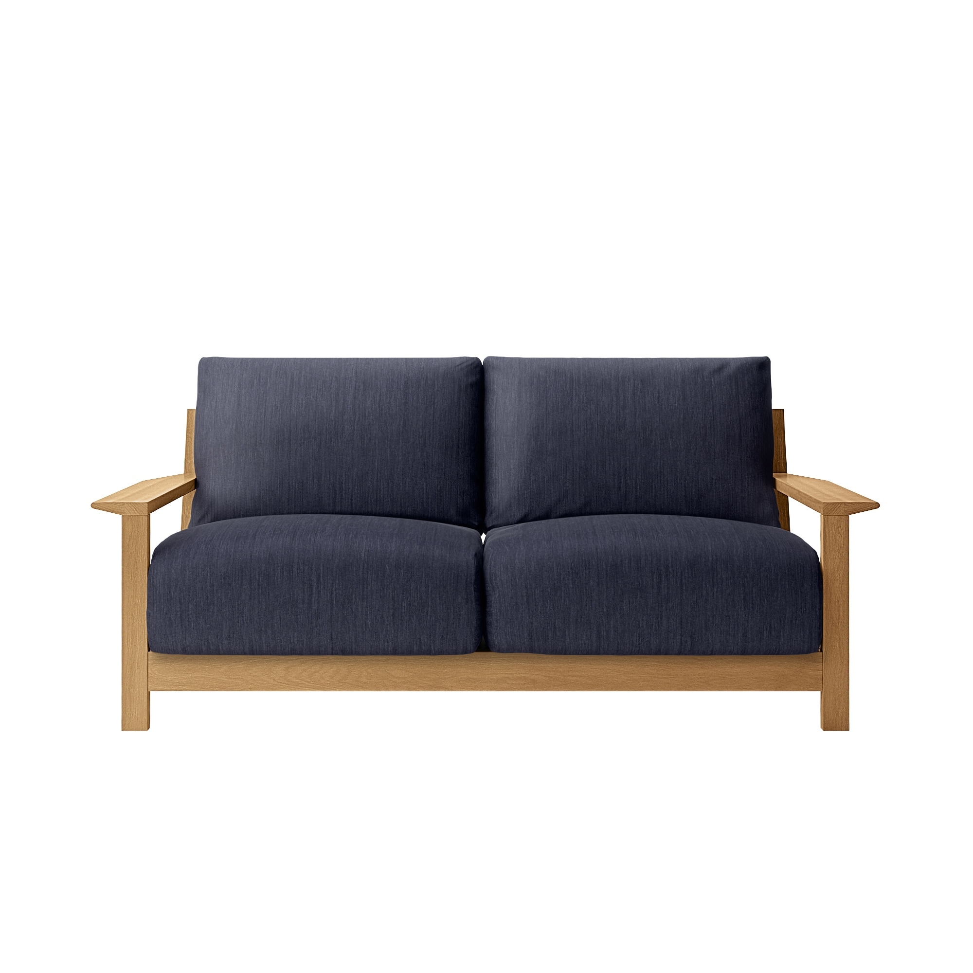 ソファ本体木製フレーム　綿デニムカバー