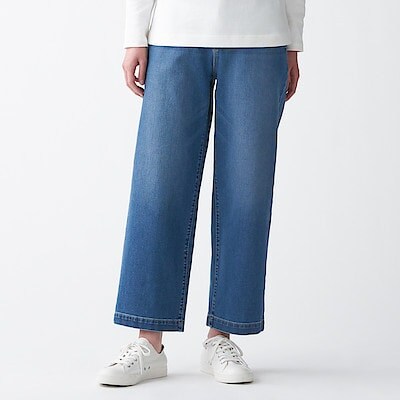 縦横ストレッチデニムワイドパンツ 欧米サイズ 婦人ｘｓ ブルー 海外サイズ 婦人 レディース 通販 無印良品
