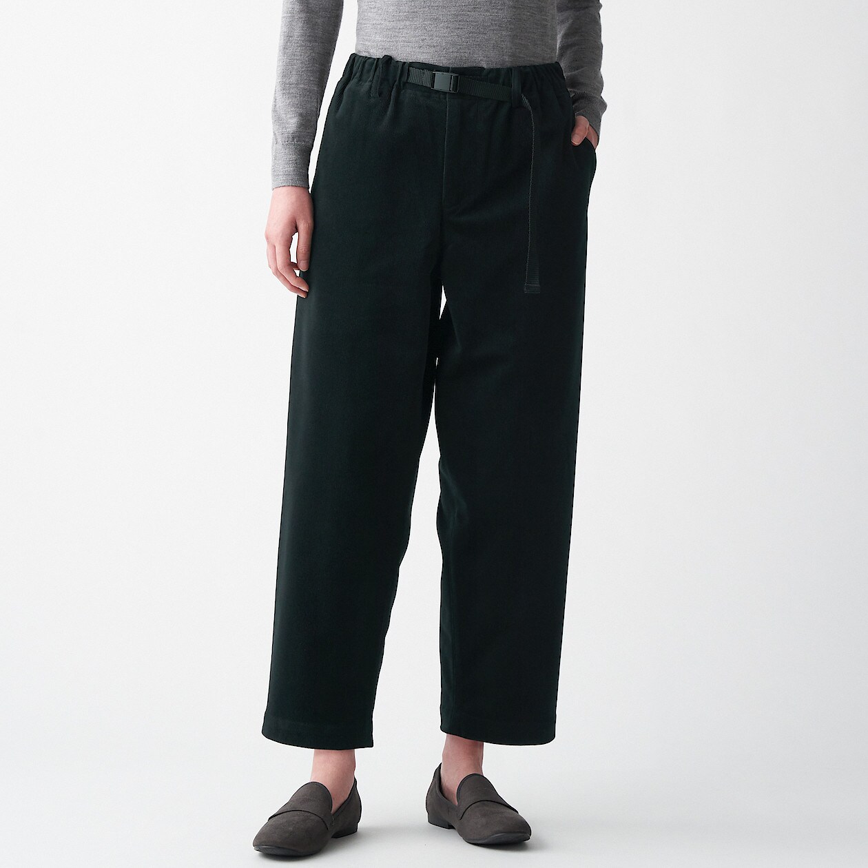 ニットコーデュロイワイドパンツ 欧米サイズ 婦人ｘｓ 黒 海外サイズ 婦人 レディース 通販 無印良品