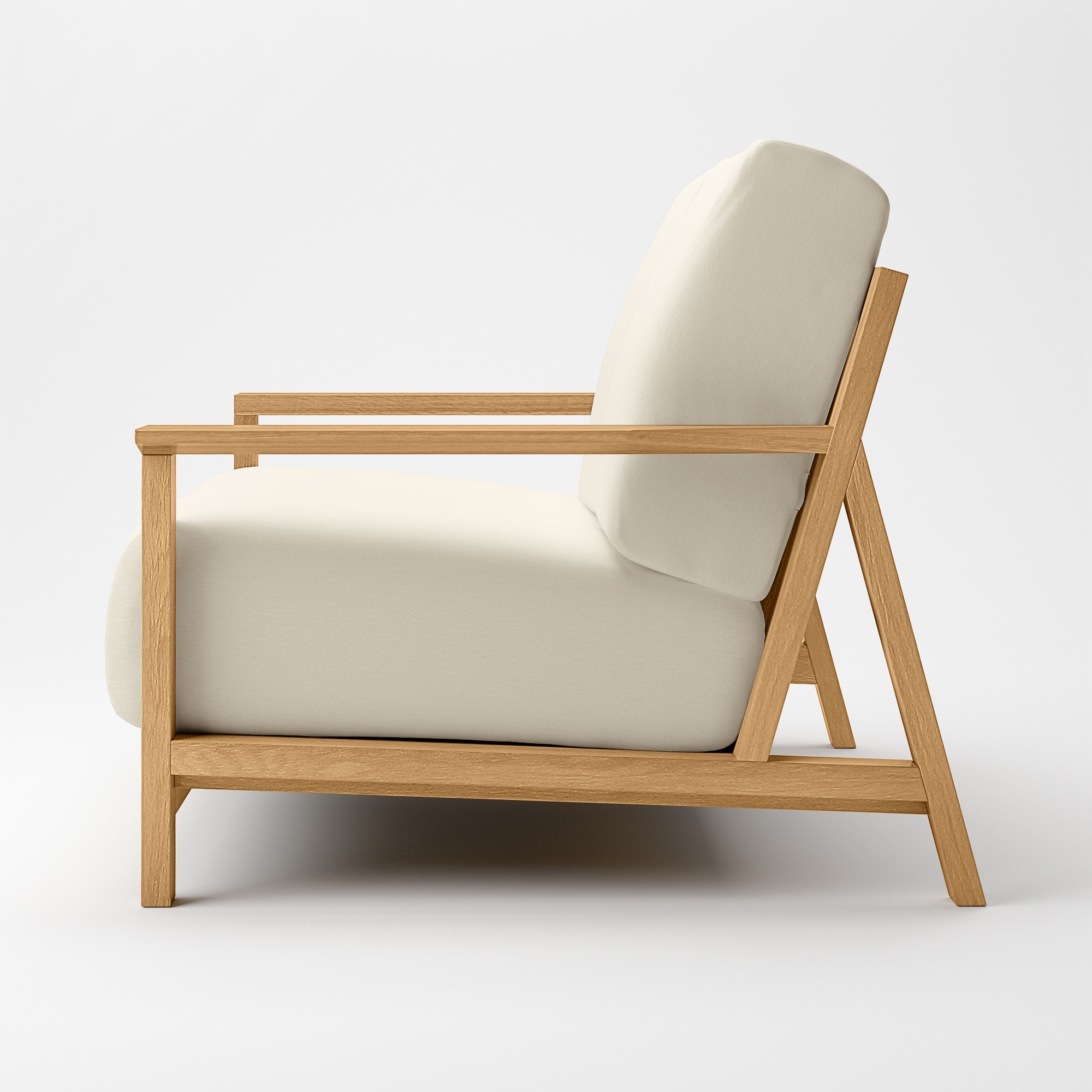 ソファ本体木製フレーム　洗いざらし綿帆布カバー