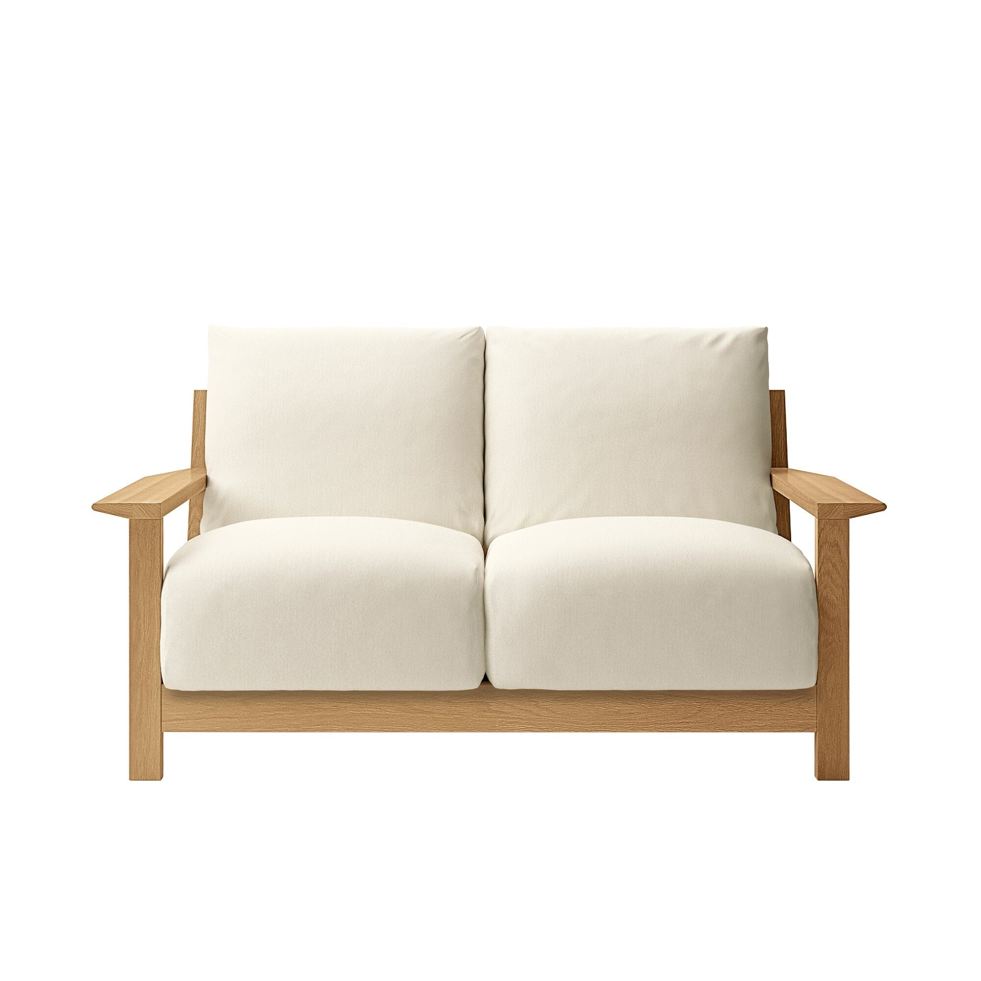 ソファ本体木製フレーム　洗いざらし綿帆布カバー