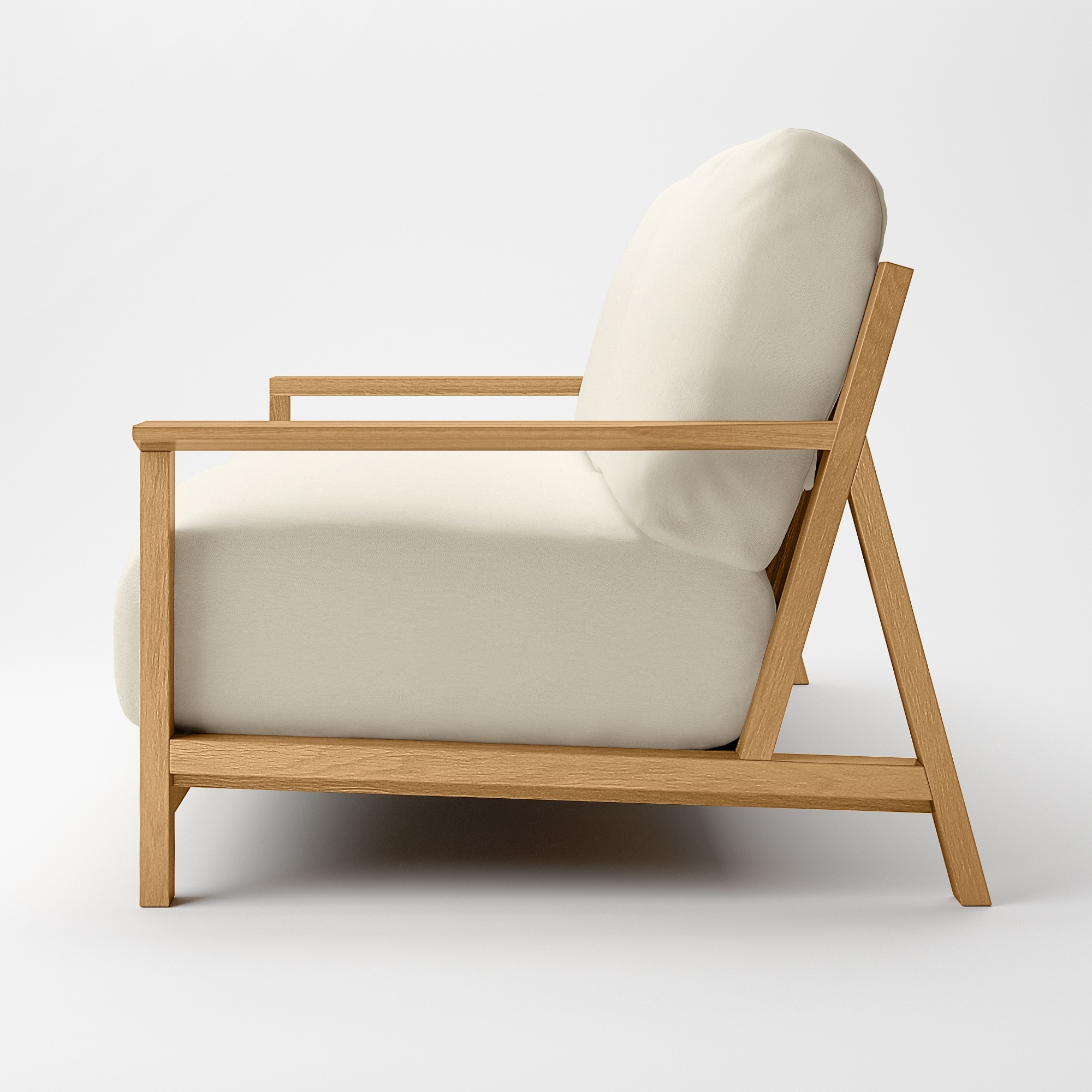 ソファ本体木製フレーム　洗いざらし綿帆布カバー