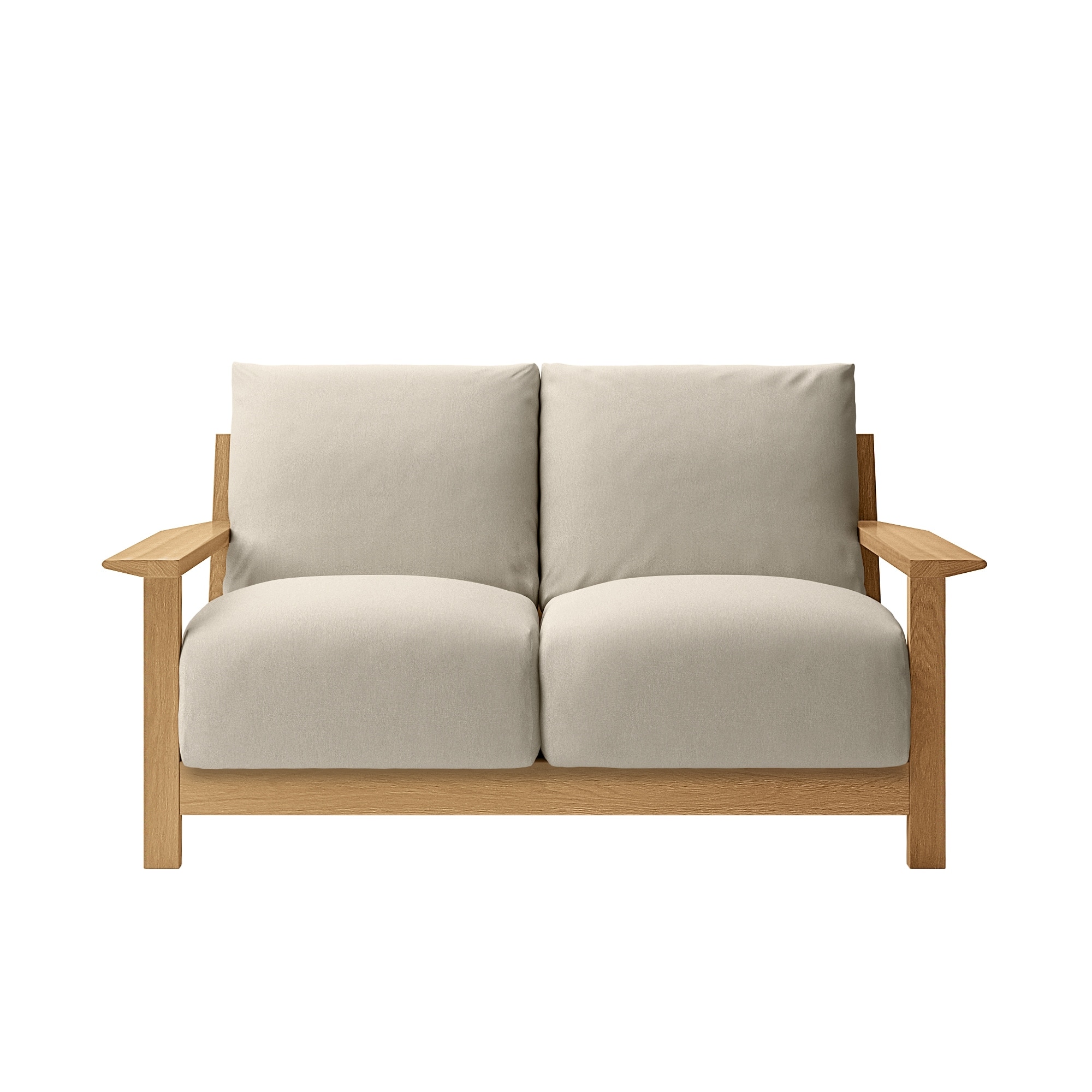 ソファ本体木製フレーム　洗いざらし綿帆布カバー