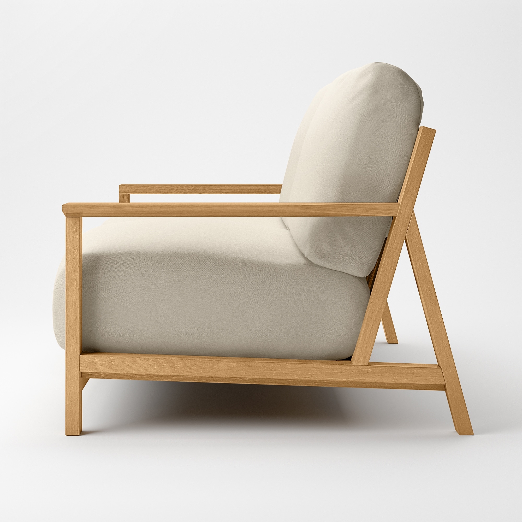 ソファ本体木製フレーム　洗いざらし綿帆布カバー