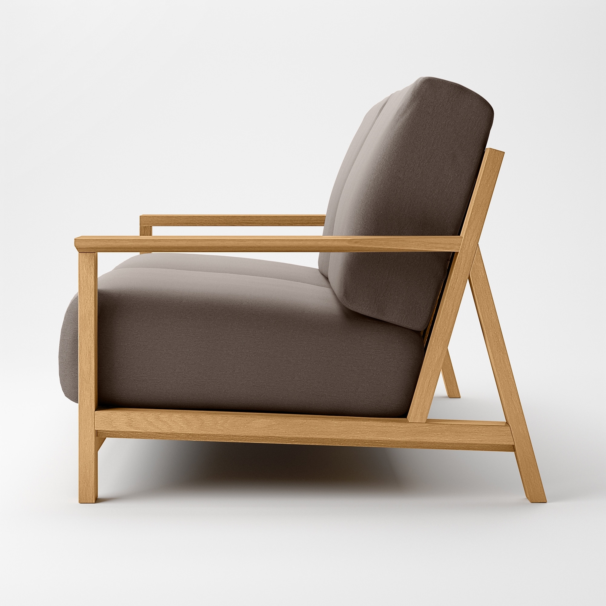 ソファ本体木製フレーム　洗いざらし綿帆布カバー