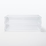 重なるアクリルケース２段フタ付引出・大