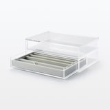 重なるアクリルケース２段フタ付引出・大