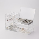 重なるアクリルケース２段フタ付引出・大