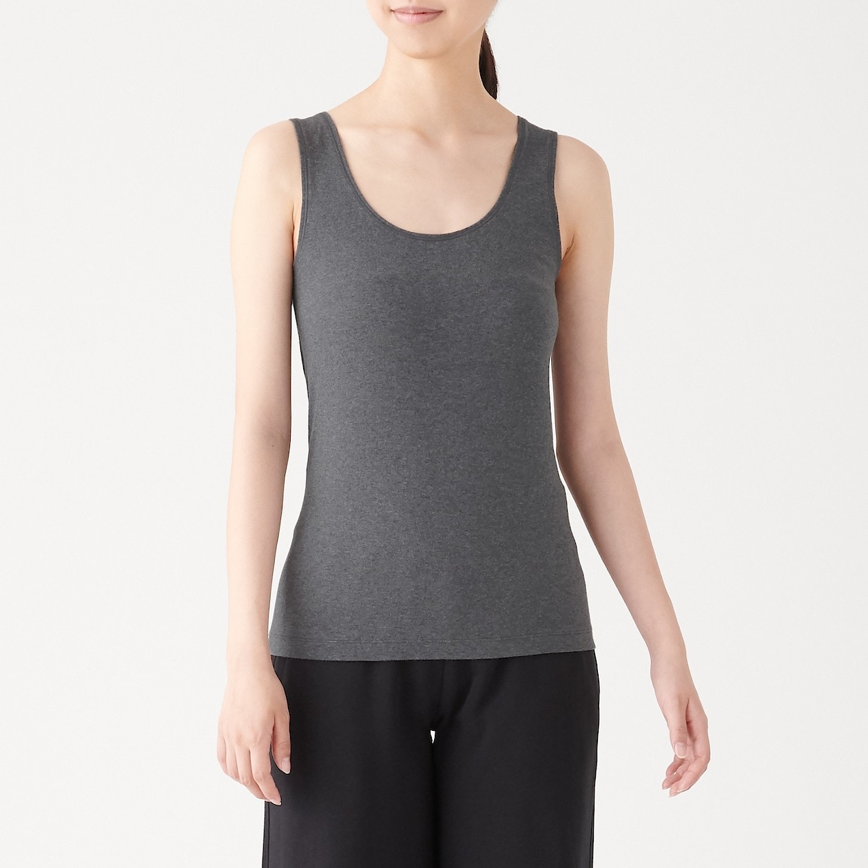 綿であったかタンクトップ 婦人ｍ チャコールグレー あったかインナー 婦人 レディース 通販 無印良品