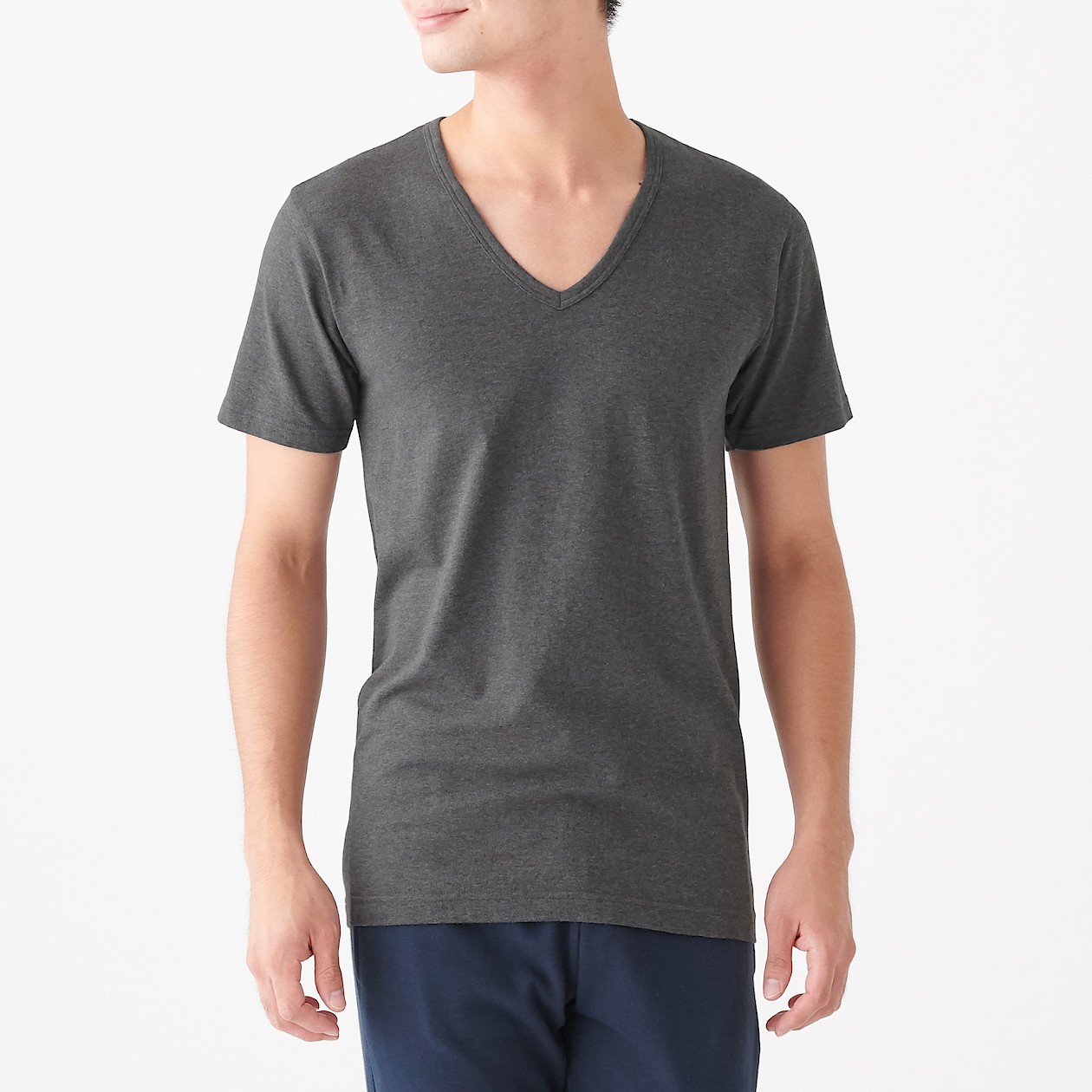 綿であったか vネックtシャツ 紳士m チャコールグレー あったかインナー 紳士 メンズ 通販 無印良品 綿であったか vネックtシャツ 紳士m チャコールグレー あったかインナー 紳士 メンズ 通販 無印良品