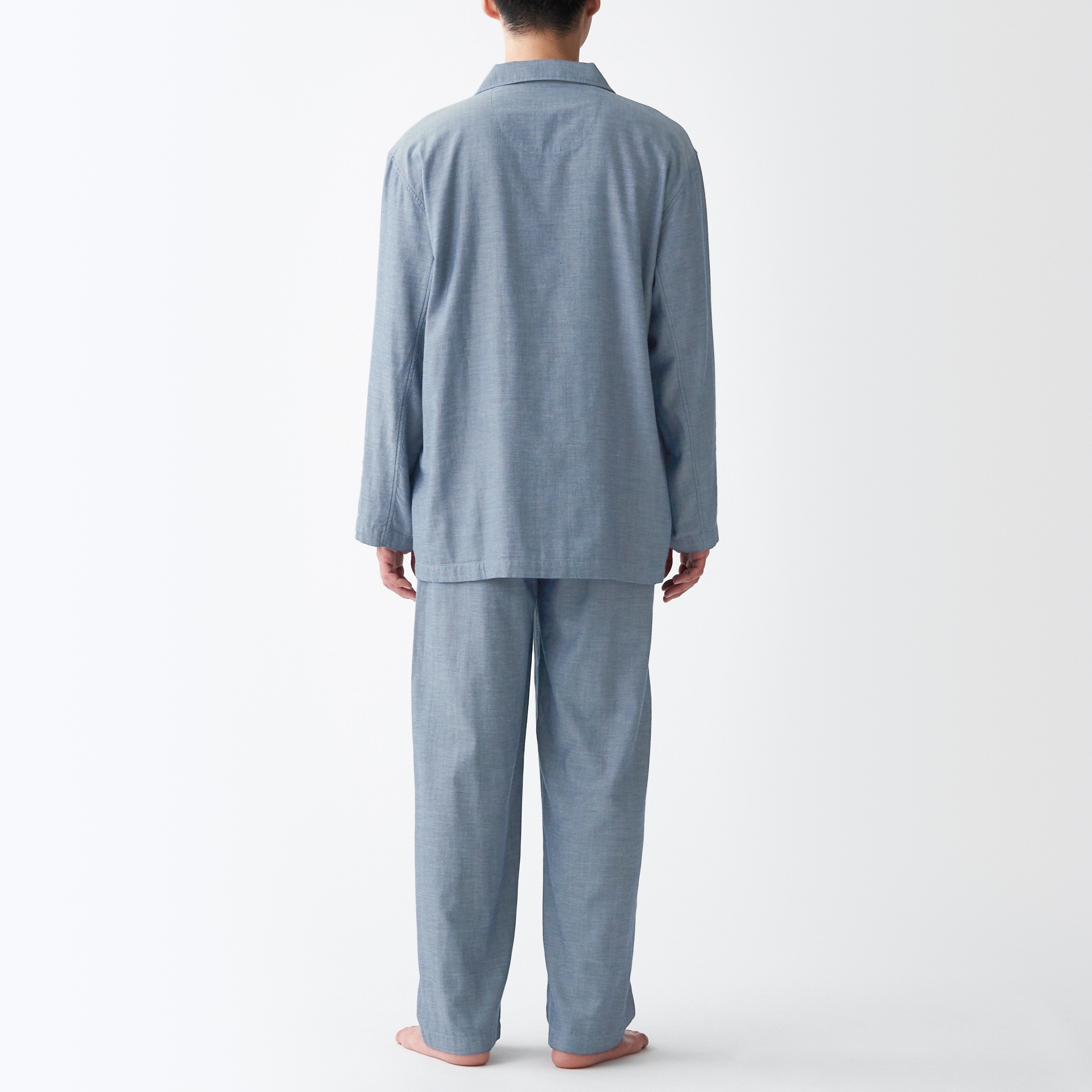 脇に縫い目のない　二重ガーゼパジャマ