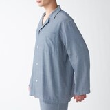 脇に縫い目のない　二重ガーゼパジャマ