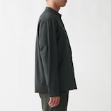 洗いざらしオックススタンドカラーシャツ