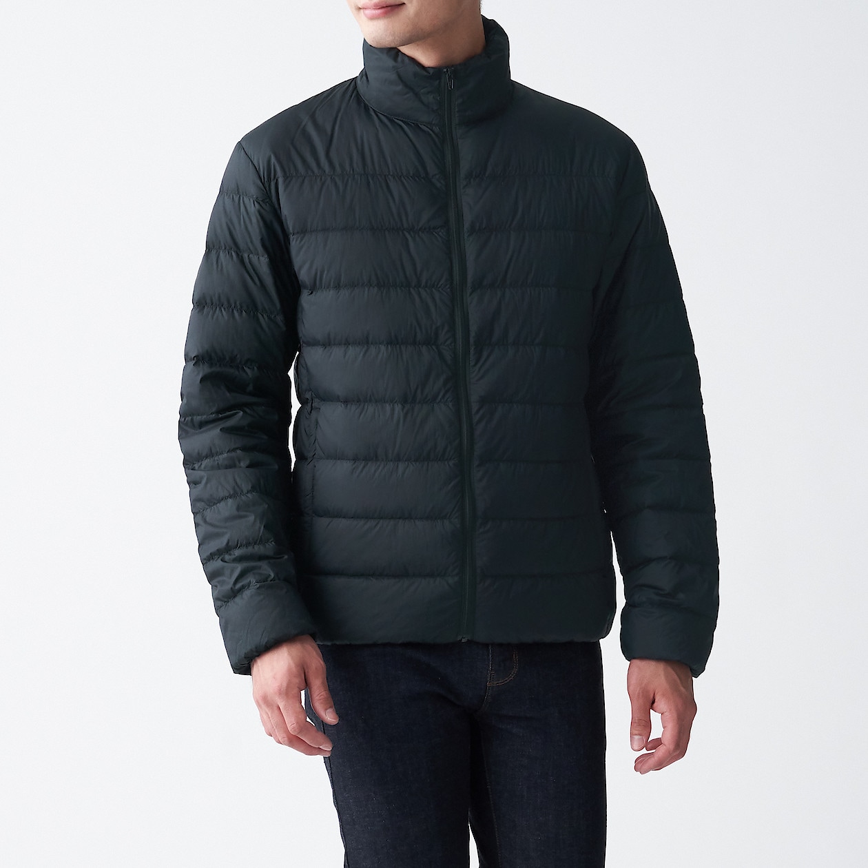 軽量 ポケッタブルスタンドカラーダウンジャケット 紳士ｘｌ 黒 ジャケット コート 紳士 メンズ 通販 無印良品